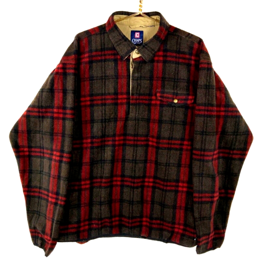 Chaps Red and Black Plaid Shirt